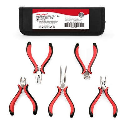 Mini Pliers Set 5 PCS Jewelry Plier Includes Long Nose,Wire Plier,pointed nos...