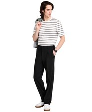 Tommy Hilfiger Mens Relaxed fit Dress Pants 34 / 34 Dark Grey Solid Stretch