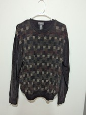 Vintage 90s Dockers Grandpa Sweater Size L Heritage Layers Fisherman Brown