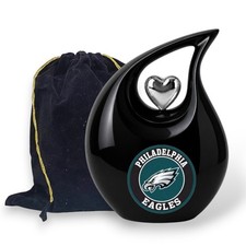 Teardrop Philadelphia Eagles Football Cremation Urn for Human Ashes Adult Large