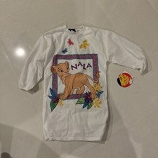 Vintage Disney The Lion King Pajama Shirt Dress Kids Simbas Pride 1998