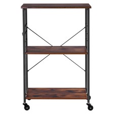 3-Tier Rolling Kitchen Cart, 23.7" Utility Storage Rack w/Hooks