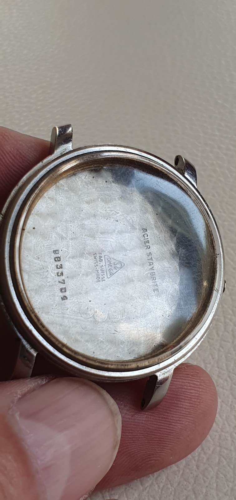 Vintage 1939 OMEGA Stainless Steel Watch Case 35mm Acier Staybrite Stepped Lugs
