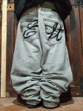 Ecko Unltd W36 Embroidered Japanese Y2k Wide Leg Baggy Jeans 