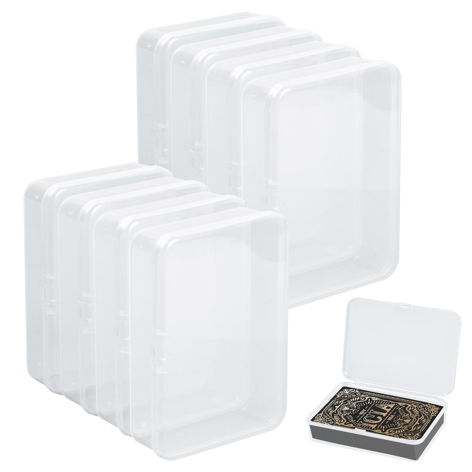 Boite rangement cartes de jeu rigide et transparente finition premium