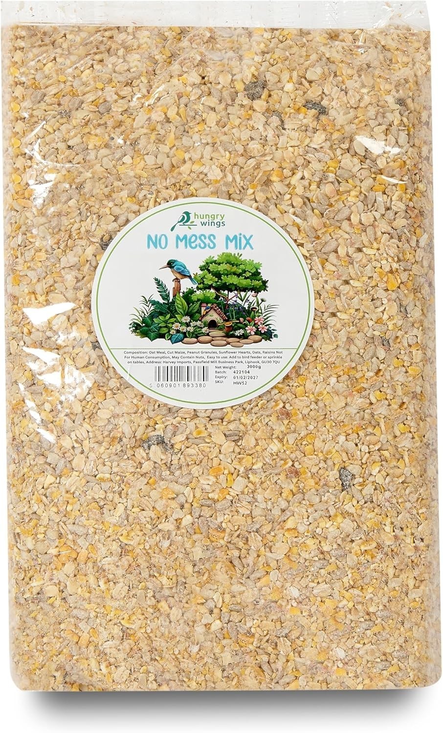 Wild Bird Food 3kg No Mess Seed Mix – Husk Free Garden Bird Feed High Energy