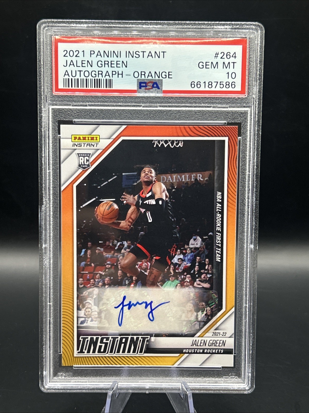 2021-22 Panini Instant Jalen Green RC #264 Orange Autographs /10 PSA 10 Pop 2!!! view 1