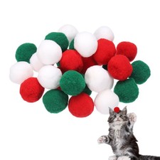 Juguete para gato 30 piezas Pom Ball peluche 1,2 pulgadas colores navideños