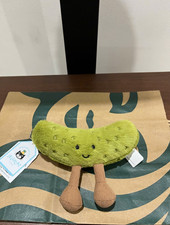 Jellycat Amuseable Green Sour Pickle Plush Toy Cute Soft Collectible Doll NWT