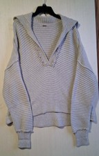Free People Sweater M Marlie Pullover Oversized V Neck Boxy Slouchy Ribbed