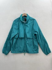 Vintage Eddie Bauer Mens Large Hideaway Hood Nylon Packable Windbreaker Green