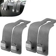 Car Seat Hooks for Headrest, Leather Car Purse Hook, Fit for Universal Vehicle,