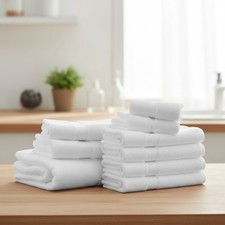 White Cotton Salon Towels 16x27in Pack of 12 Soft Quick Dry Hair Spa
