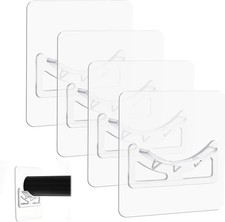 4 Pack Shower Curtain Rod Holder with Strong Adhesive, Transparent Tension Rod