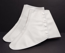 White Vinyl Marching Band Spats Size Medium DSI 15-TL