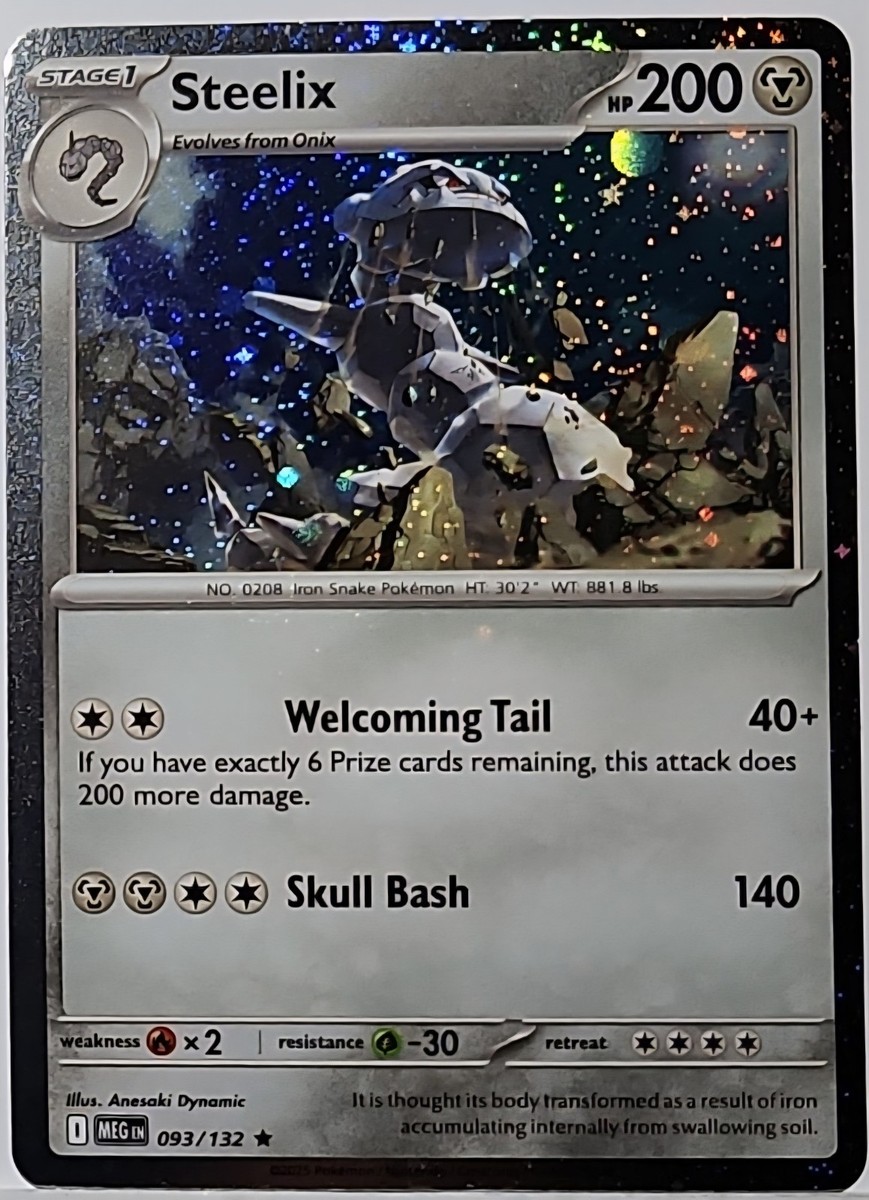 Steelix 093/132 Cosmos Holo Heavily Bleed Error Rare Pokémon TCG