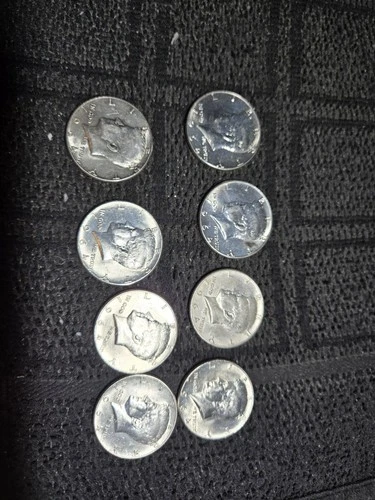 1964 Half Dollar - 90% Silver (8 Pieces) Good Condition