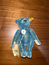 Steiff Blue Teddy Bear 7 Miniature Genuine Mohair Button in Ear Ref.267