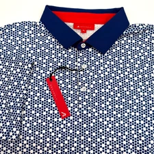 NWT Redvanly Clyde Golf Polo Shirt Men’s XL Mazarine Blue Polyester Performance