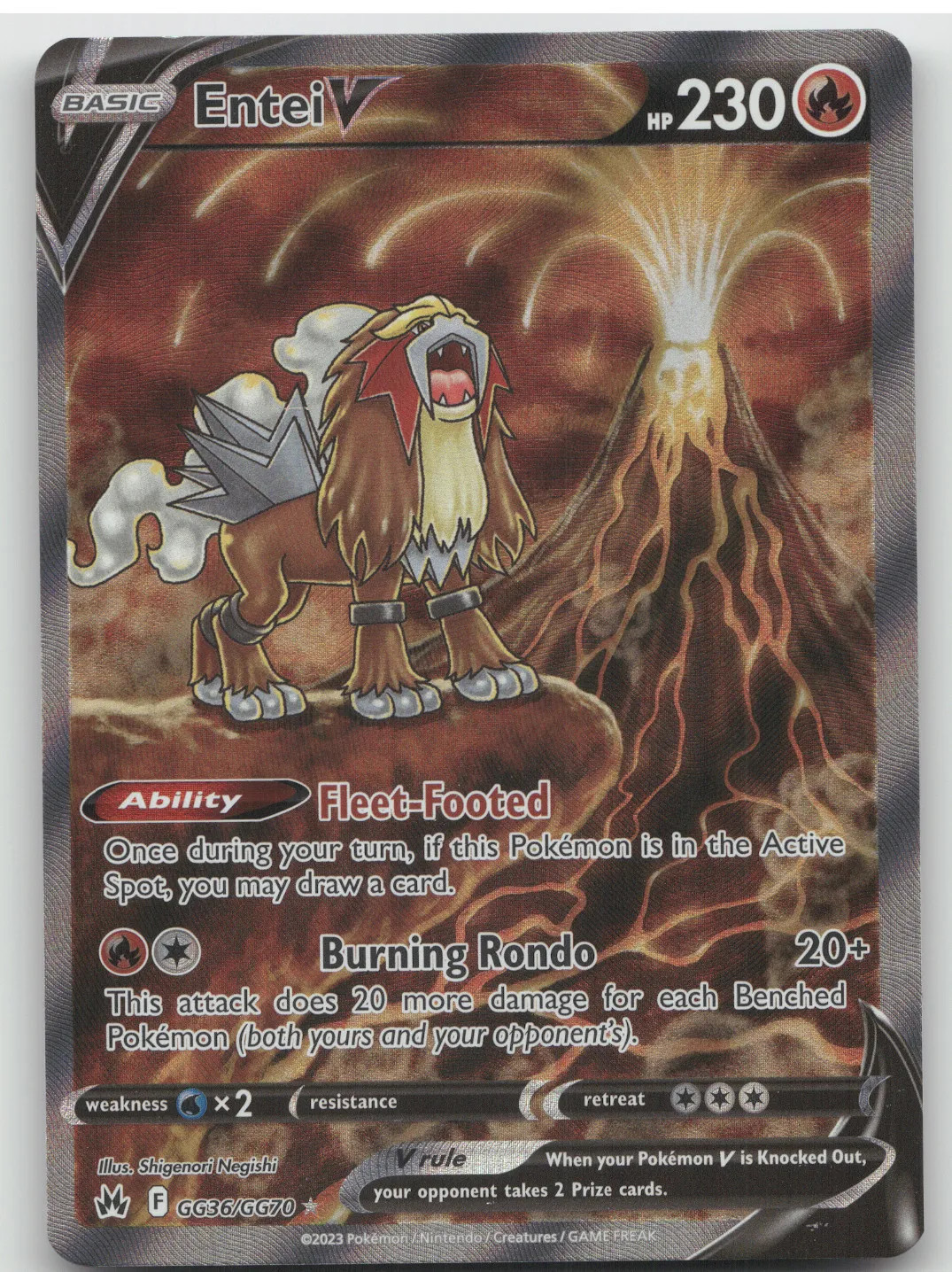 2023 SWSH Crown Zenith Entei V Holo Rare #GG36/GG70