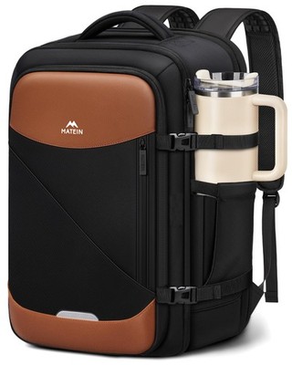 MATEIN Personal Item Travel Backpack 18x14x8, Airline Approved Large, Black 