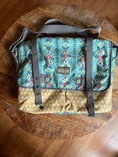 Matilda Jane Floral Polka Dot Messenger Diaper Bag Blue Yellow Adjustable Strap