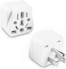 European to US Plug Adapter, UK to US Plug Adapter, 2 Pack US Plug Adapter, Univ