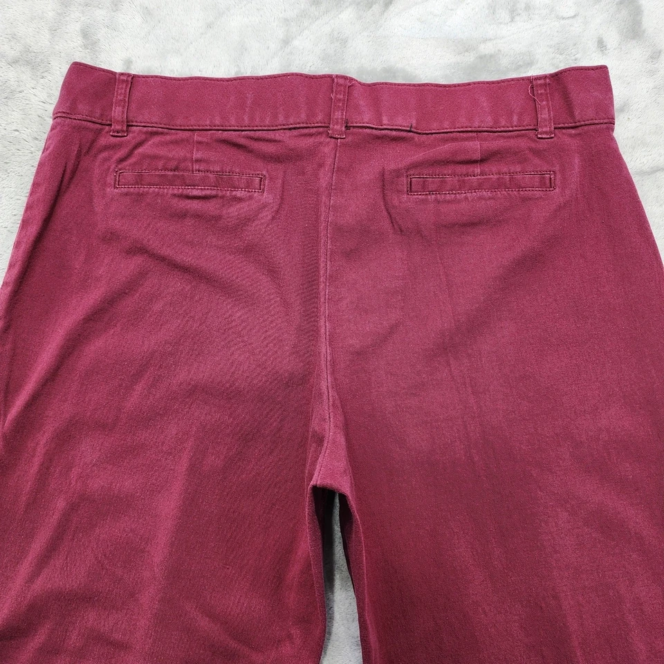 White Stag Pants Womens 16 Red Burgundy Double Button Straight Stretch Cotton - Image 3 of 4