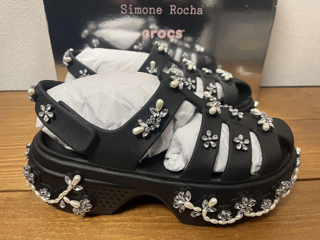 Simone Rocha x Crocs Stomp Fisherman Black 24cm New | eBay