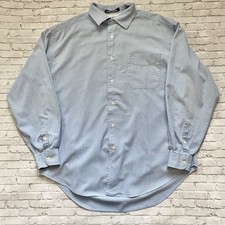 Tommy Hilfiger 90s Blue Button Down Mens Dress Shirt Size L