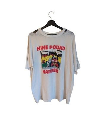 nine pound hammer 90s vintage t-shirt   xl   white   paper thin distressed rare