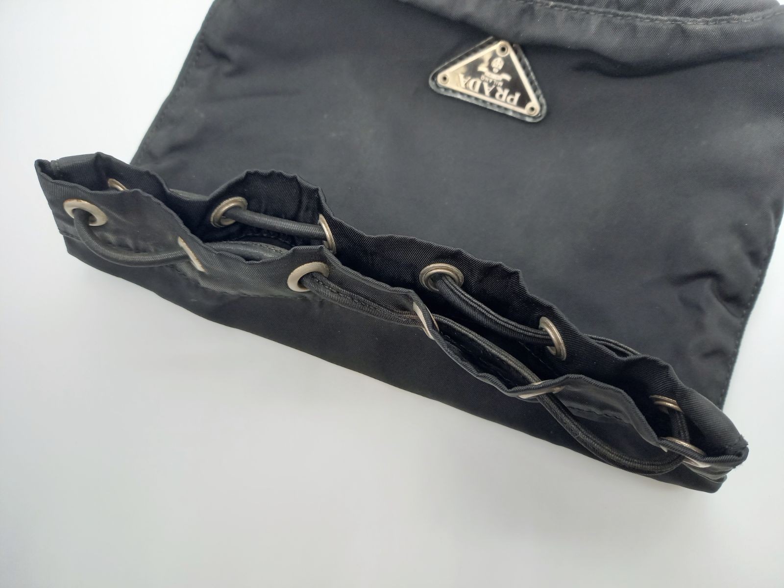 Good Condition PRADA Prada Drawstring Pouch Trian… - image 13