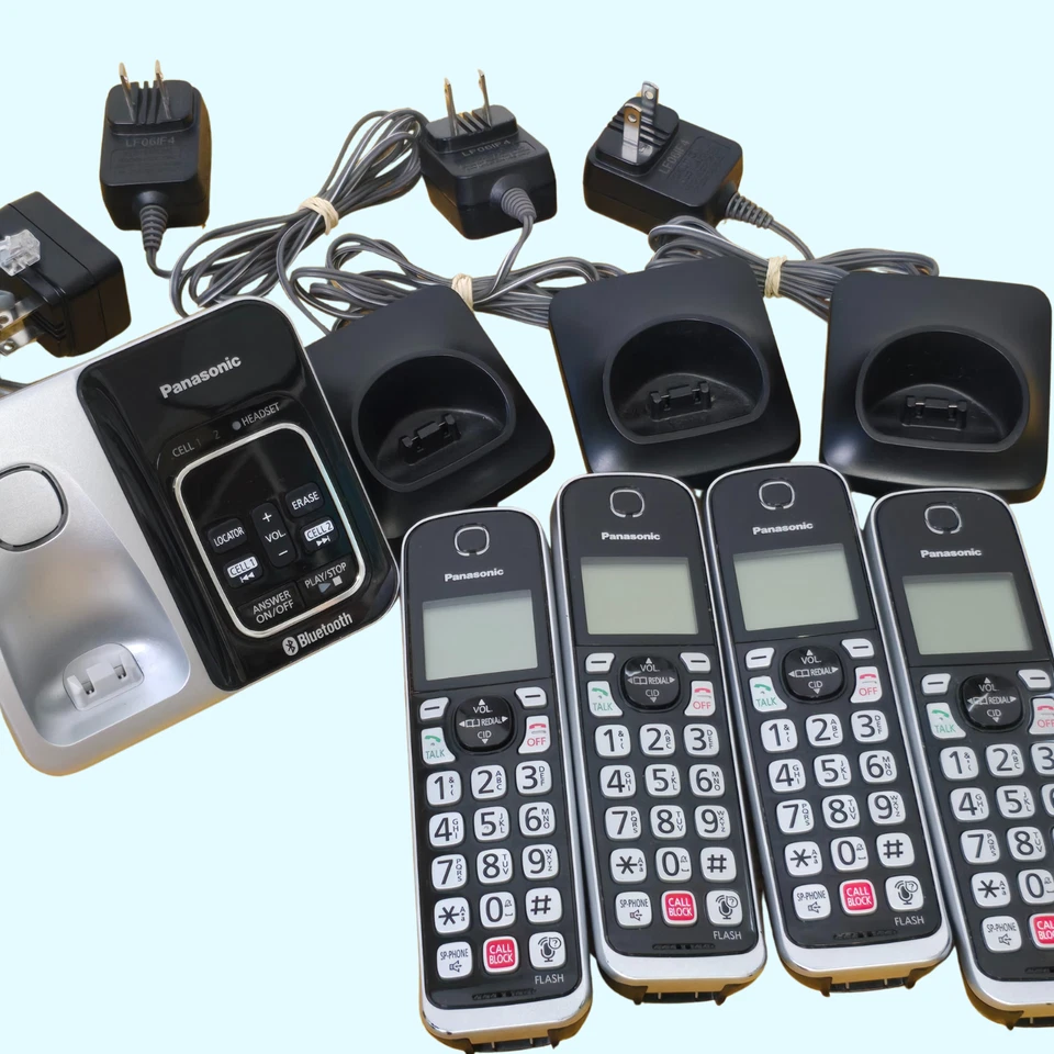 Panasonic KX-TGD860 Link2Cell Bluetooth Cordless Phone System w/ 4 Handsets+Base - Image 3 of 4