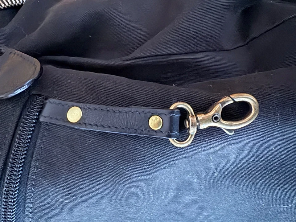 RARO IL BISONTE Bolso Bandolera Grande Negro 2 Vías de Hombro en Excelente Estado Foto 4 de 4