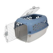 Vibrant Life Small 2-Door Dog Kennel, Blue, 25 lb Limit