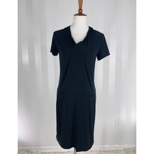 BANANA REPUBLIC Women’s Black Draped Neck Sheath Dress Sz M