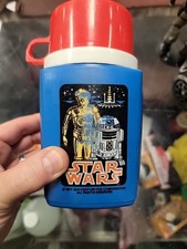 Vintage 1977 Star Wars Thermos Red Lid R2D2 C3PO
