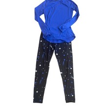 Climate Right By Cuddl Duds Womens 2 Piece Layer Set Black Blue Size Small