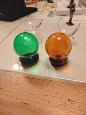 Glass Balls Amber And Green Quartz Crystal Balls
