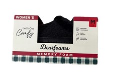 Dearfoams Womens Black Knitted Slipper Size M 7-8