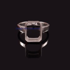 Semi Mount Stone Setting 8X10 MM Emerald Cut 925 Sterling Silver Blank Ring
