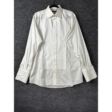 Eton Tuxedo Shirt White Men 16/41 Contemporary Fit Pique Bib French Cuff