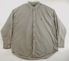 Vintage Ralph Lauren Blake Shirt Mens 2XL Blue Yellow Check Long Sleeve flaw