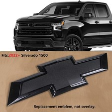 2022 Front Grille Bowtie Emblem For Chevrolet Silverado 1500 Gloss Black