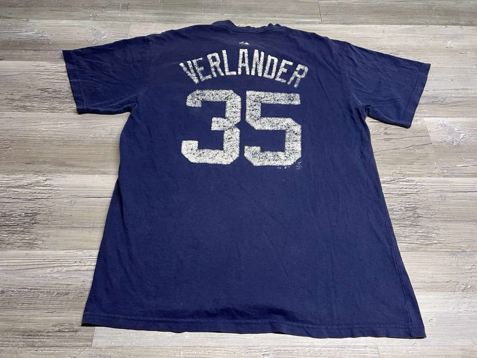 Detroit Tigers Justin Verlander #15 T-Shirt Faded Distressed Short Sleeve Size L - Image 2 of 4