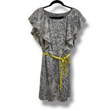 Gabby Skye Womens Grey Floral Flutter Sleeve ...