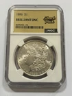 1896 Morgan Silver Dollar NGC Brilliant Unc Shack Pack Gold Label BU UNC