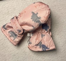 Toddler Waterproof Mittens 2-4T Pink Dinosaur Winter Snow Gloves NEW