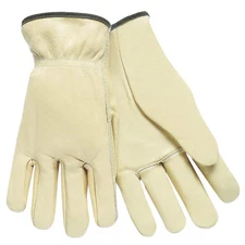MCR SAFETY 3201XXL Leather Gloves,Cream,2XL,PR 36H981