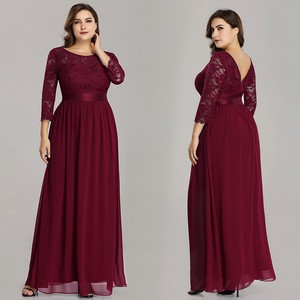 maroon dress with lace sleeves